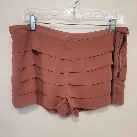 L’Atiste by Amy Dusty Rose Lined Booty Shorts L Side Zipper Poly/Span. Blend - Picture 1 of 9